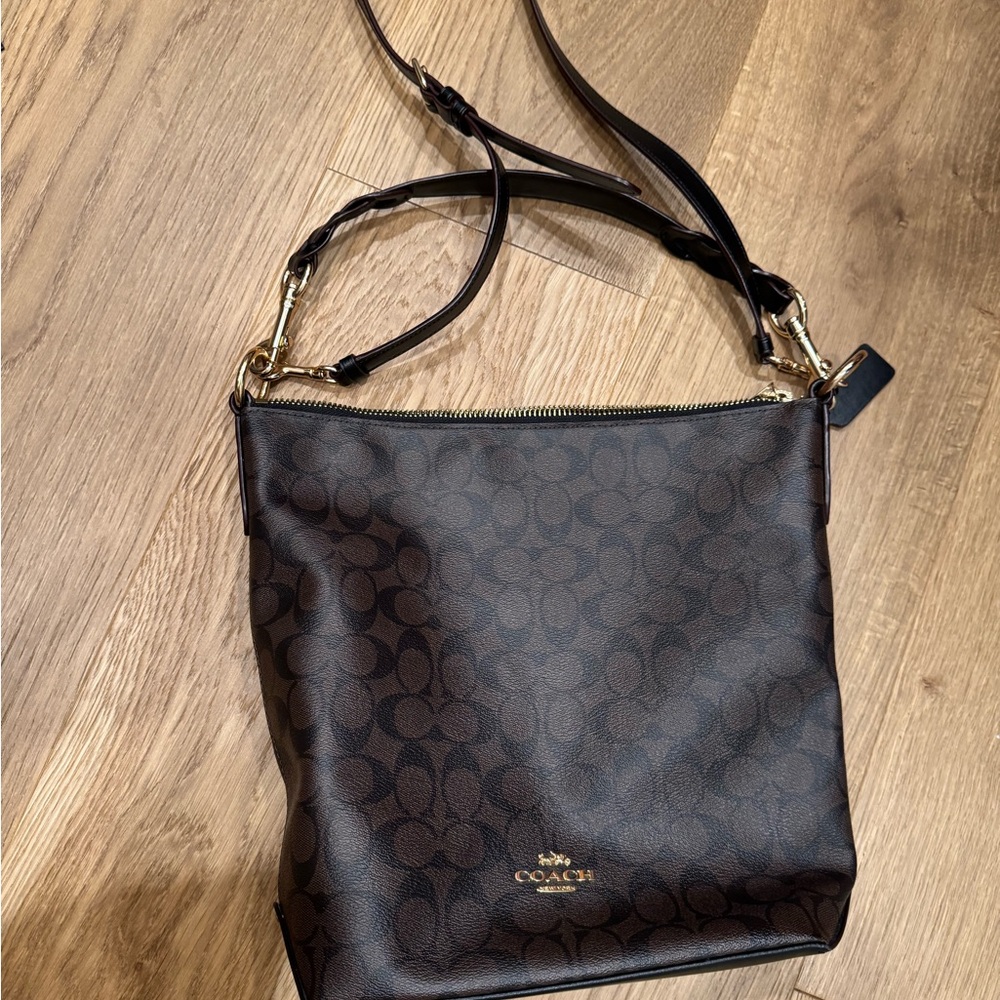 Coach Dark Brown Signature Shoulder Bag